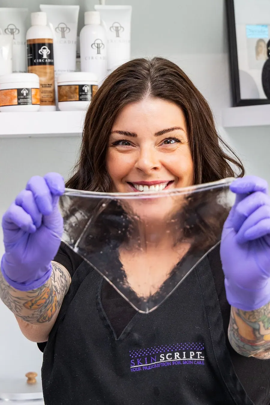 Your esthetician demonstrating sugaring paste in the studio