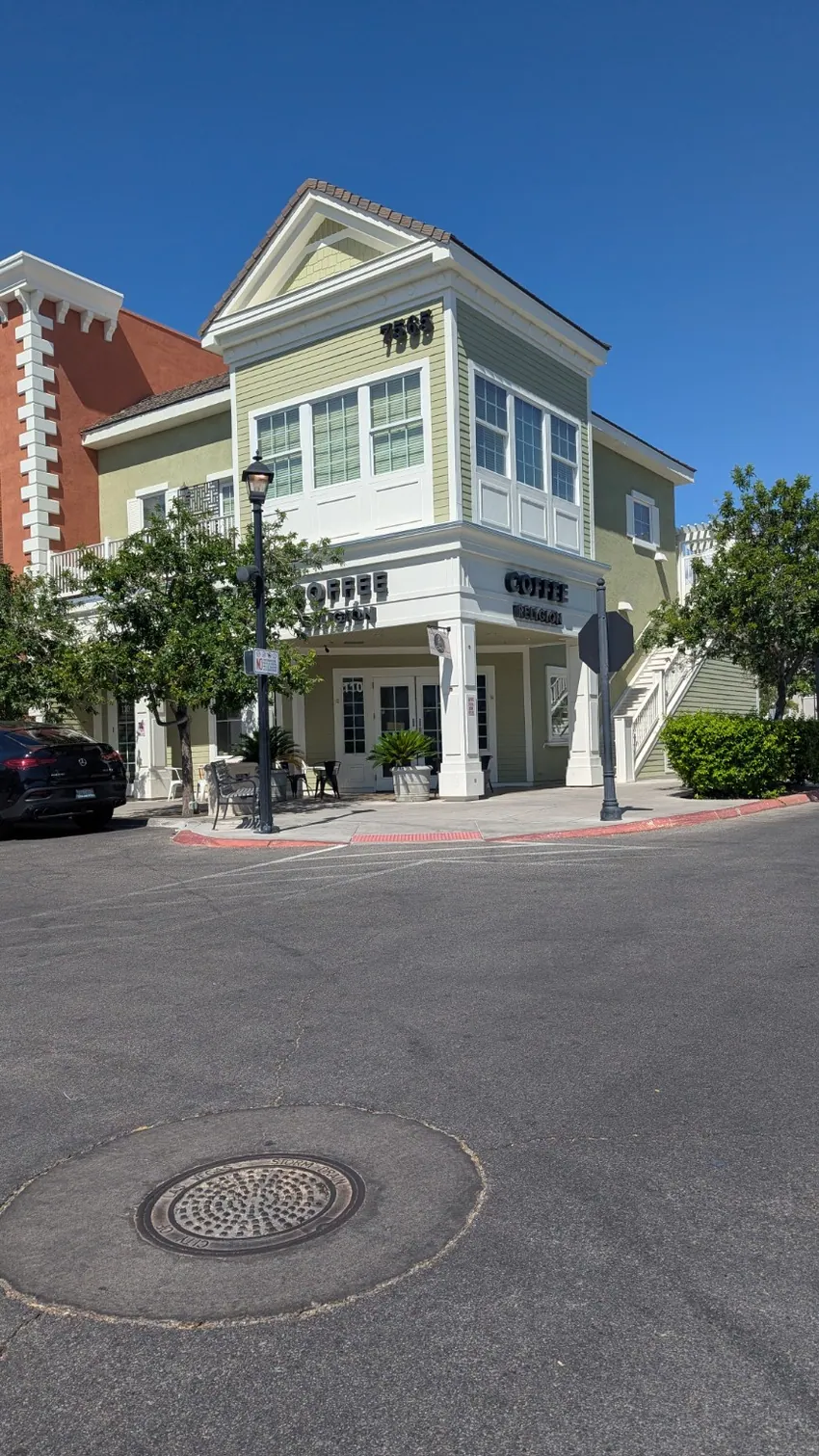 Exterior of the building at 7570 Norman Rockwell Avenue, where the private studio is located
